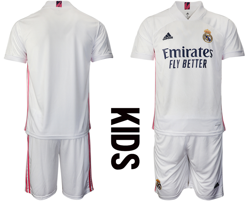 Youth 2020-2021 club Real Madrid home blank white Soccer Jerseys
